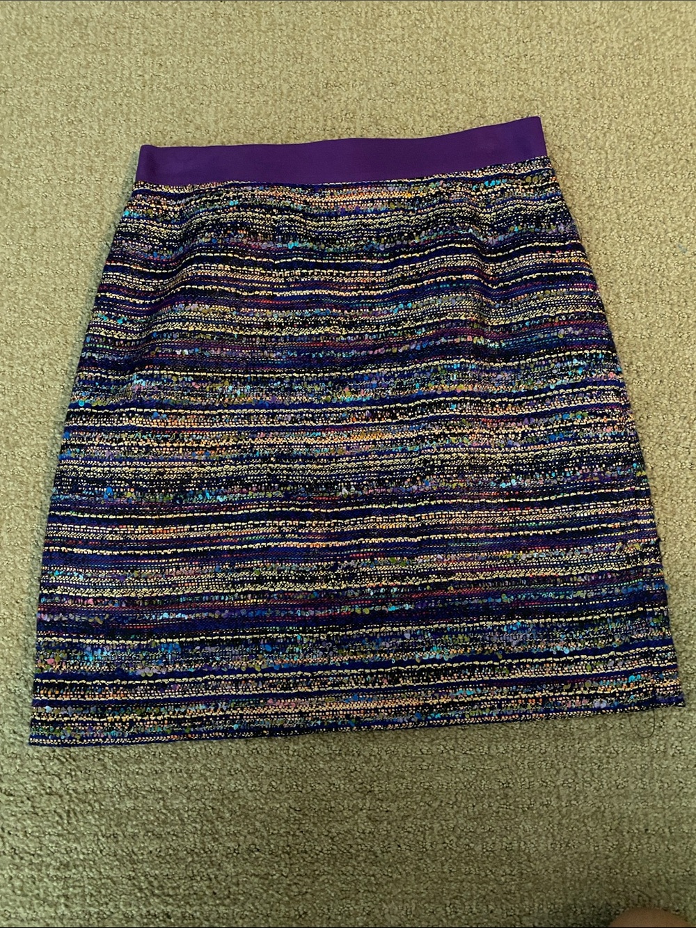 kate spade Purple Multicolor Tweed Pencil Skirt